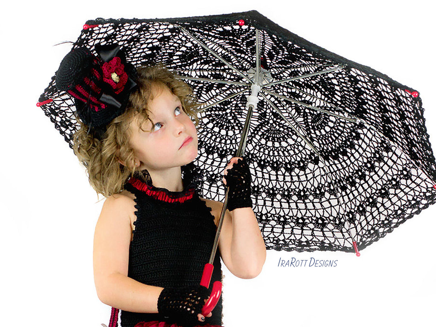 Victorian Goth Steampunk Lace Parasol Crochet Pattern