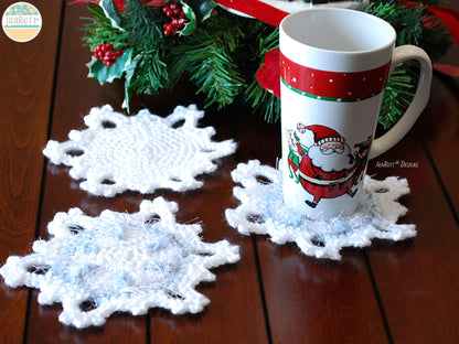 Festive Snowflake Coaster Crochet Pattern