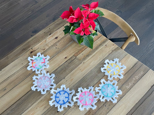Festive Snowflake Coaster Crochet Pattern